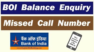 BOI Balance Enquiry Number  Bank Of India Balance Check Missed Call Toll Free Number [upl. by Alah918]