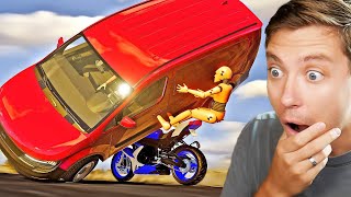 Reacting To EVERY EPIC Car Crashes in BeamNG [upl. by Esyahc757]