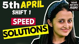 5th APRIL SHIFT 1 JEE APRIL 2024 PAPER SOLVING  SPEED SOLUTIONS  JEE MATHS  NEHA MAM jee2024 [upl. by Gnat]