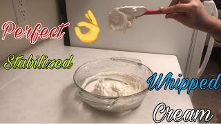 How to make stabilized whipped cream frosting for cake Decoration  with 1 secret ingredient [upl. by Lotsirb157]