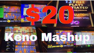 Playing 20 on Different Games of Keno at Silverton Casino  Las Vegas [upl. by Airamahs]