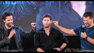 Jensen Ackles Jared Padalecki Misha Collins Sunday Panel  Jus In Bello 12  Rome 2023 [upl. by Ahsilad]