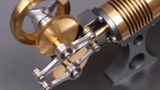 Rhombic Drive Model Stirling Engine  Closeup 180 fps [upl. by Sapers]