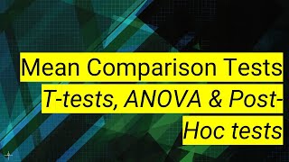 SPSS 9 Mean Comparison Tests  Ttests ANOVA amp PostHoc tests [upl. by Brittan771]