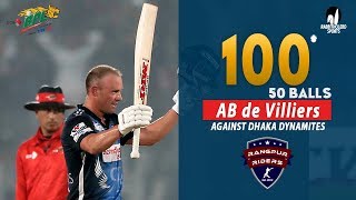 🔥 AB de Villierss 100 Run Against Dhaka Dynamites  34th Match  Edition 6  BPL 2019 [upl. by The]