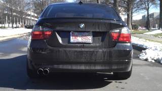 BMW Performance Exhaust E90 328i Rev amp Takeff in DS [upl. by Anail]