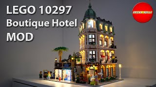 LEGO 10297 Boutique Hotel MOD  MOC Expanded Version with LED lights [upl. by Amihsat]