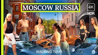 🔥 Breathtaking 🇷🇺 Russian Beauties and Cars 🚗 Unforgettable Walk through Moscow 4K HDR [upl. by Ecerahc]