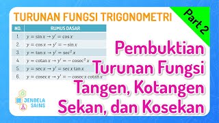 Turunan Fungsi Trigonometri Matematika Kelas 12 • Part 2 Pembuktian Rumus Turunan Tan Cot Sec Cosec [upl. by Bordiuk]