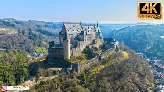 Castle of Vianden Luxembourg  Drone footage Ultra HD 4K [upl. by Levona]