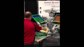 Brian Screen Printing with the Lawson Twin Express Combo PressConveyor Dryer [upl. by Hteboj]