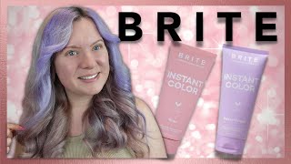 BRITE HAIR ROSE amp PASTEL PURPLE Vegan Semi Colour Review Dying My Bangs  Clare Walch [upl. by Arevle]