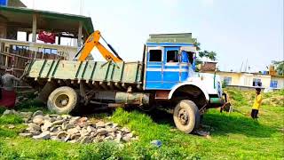 Sk Tata Stuck In Mud And Pushing By jcb 3dx Backhoe Loader Eco Xtra plus 4x4 Dozer Machine  Jcp 3dx [upl. by Picardi]