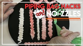 Make your own Piping Tips with Piping Bags  Piping Hacks  Piping with out nozzles [upl. by Gena749]