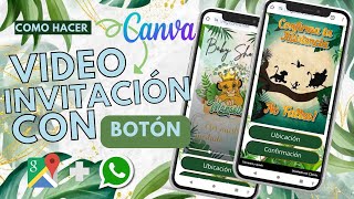 Como hacer una video invitación con botones de ubicación y confirmación de asistencia  CANVA GRATIS [upl. by Amuh]