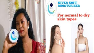 Nivea soft moisturizer cream review  skincare sanjanabrazilnaik [upl. by Aicertap]