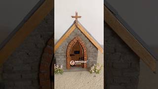 Construção de uma igreja em pedras rústicas com porta de madeira shorts [upl. by Llerrod631]