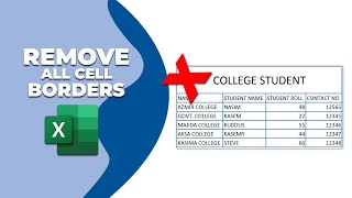 How to remove all cell borders in excel [upl. by Babbette664]