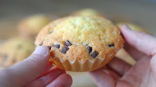 Fluffy and Soft Chocolate Chip Madeleine RecipeMini Cake [upl. by Kubiak]