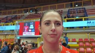 Giorgia Frosini dopo la partita vinta dalla Eurotek UYBA Volley Busto Arsizio sulla Wash4green [upl. by Airetas60]