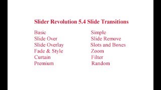 Slider Revolution 54 Slide Transitions [upl. by Snashall]