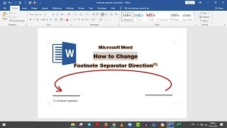 how to change modify and delete footnote separator in a word document [upl. by Wind]