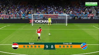 مصر ضد الكونغو الديمقراطية  ركلات الترجيح 2024  كأس أفريقيا 2023 – دور الـ16  PES Gameplay [upl. by Min]