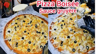 لي يتبع خطوات يوصل لنجاح وصفات 👍أروع pizza Boisée sauce gruyère أفضل من محلات مع عجينة 1كلغ [upl. by Assertal]