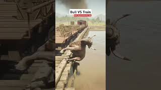 Bull vs train 😮 Rdr2 game shorts youtubeshorts [upl. by Erreip1]