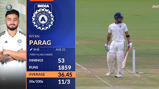 Riyan Parag Batting  Ball By Ball  Duleep Trophy 2024 [upl. by Martsen790]