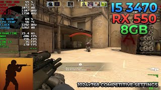 CS GO Benchmark  i53470  RX 550 2GB  8gb  Competitive settings  1024x768 [upl. by Ogu746]