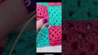 Attaching Granny Squares using the Mattress Stitch Part 2 [upl. by Arlena]