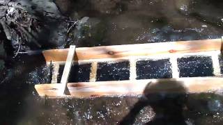 Make a Sluice Box Wood Sluice box in action Gold Panning [upl. by Aisyla]