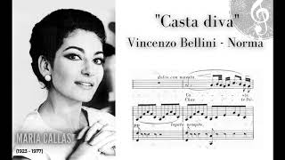 quotCasta divaquot Norma V Bellini  Maria Callas with score1080p HD [upl. by Ohara198]