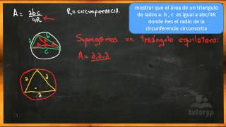 AREA DE UN TRIANGULO EN FUNCION DE SUS LADOS Y DEL RADIO [upl. by Gillett]