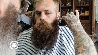 Massive Thick Beard gets Trimmed at the Barbershop [upl. by Akerley]