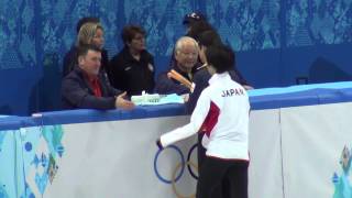 Sochi 2014 Hanyu and Fernandes ending practice FS together 00716 [upl. by Sower]