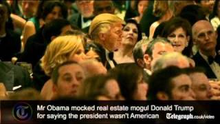 Obama mocks Donald Trump and conspiracy theorists at journal [upl. by Nwahsyar131]