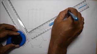 Projections of Solids Hexagonal Prism resting on Corner  M 310  Engineering Graphics in Tamil [upl. by Ahsoek]