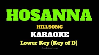 HOSANNA  HILLSONG Karaoke Lower Key with Lyrics Key of D [upl. by Burnham394]