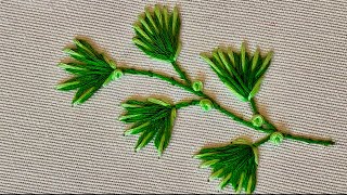 Two Fresh Stitches for Beautiful leaf Embroidery For Beginners Embroidery Designs for Beginners [upl. by Gaither956]