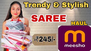 HIGH DEMAND Saree From Meesho😍  Diwali amp Shaadi special saree  Meesho Saree Haul  Riya Paul [upl. by Semreh]