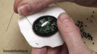 How to Create a Bezel Row in Bead Embroidery [upl. by Siol]