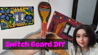 Switch Board Acrylic Painting DIY  Wooden Spoon diy I Home Decor Hack [upl. by Peckham]