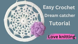 Crochet dream catcher tutorialcrochet dream catcher in urduwall hanging Love knitting [upl. by Eiroc]