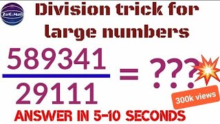 How to divide big numbers  Division tricks for large numbers  Zero Math [upl. by Adine]