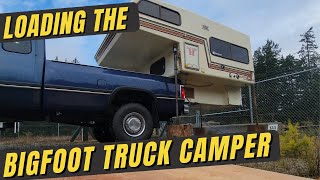 How to Load a Truck Camper  Vintage Bigfoot [upl. by Ailito943]