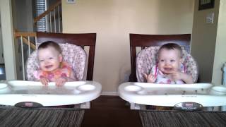 11 Month Old Twins Dancing to Daddys Guitar [upl. by Aenej]