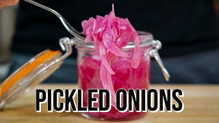 Pickled Onions  Crunchy Pickled Red Onions Recipe [upl. by Maggee144]