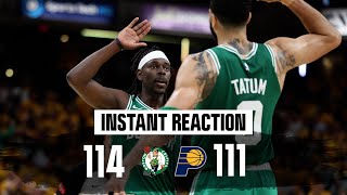 INSTANT REACTION Celtics mount massive comeback in thrilling ending of Game 3 vs Pacers [upl. by Akemej]